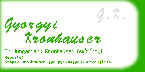 gyorgyi kronhauser business card